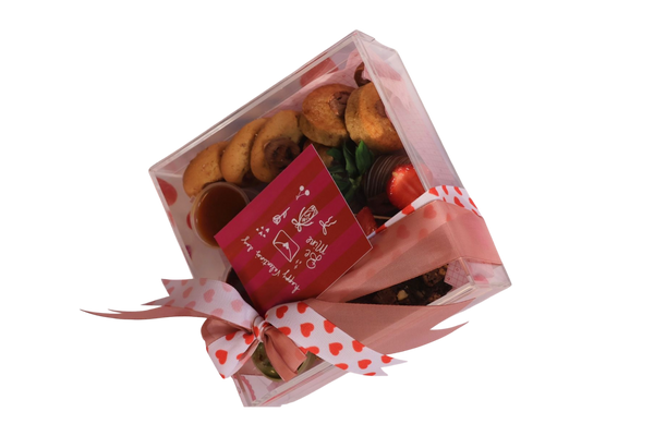 Close-up of fondue for two dessert box