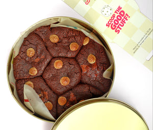 Eggless double chocolate cookie dough tin