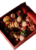 Valentine's treat box with brownies and chocolate coated strawberries