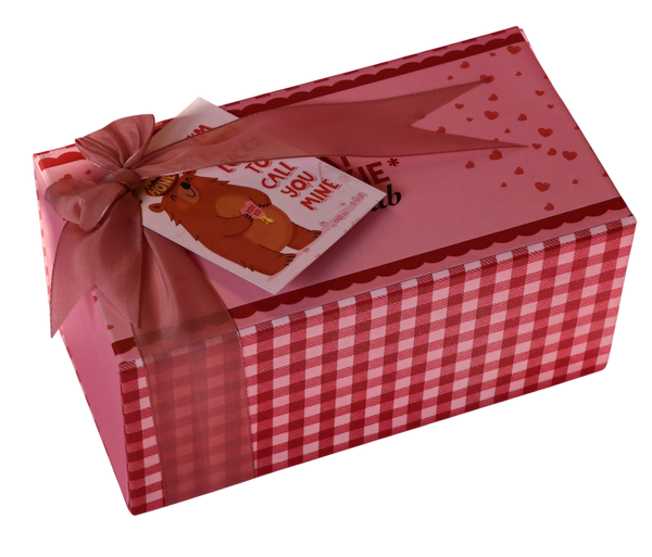 Close-up of Valentine's cookie box assorted flavors